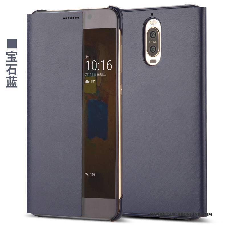 Hülle Huawei Mate 9 Pro Taschen Windows Schlafsaal, Case Huawei Mate 9 Pro Folio Blau Anti-sturz