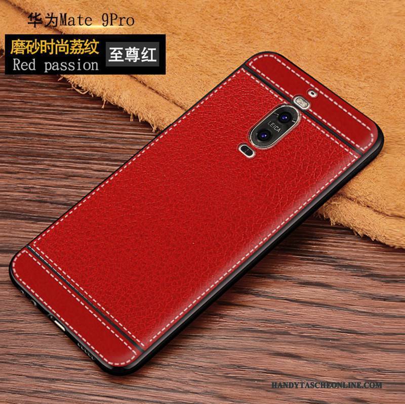 Hülle Huawei Mate 9 Pro Weiche Handyhüllen Rot, Case Huawei Mate 9 Pro Taschen Anti-sturz