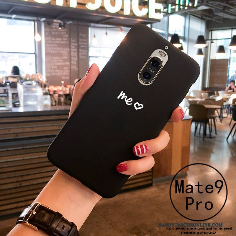 Hülle Huawei Mate 9 Pro Weiche Liebhaber Schwarz, Case Huawei Mate 9 Pro Schutz Trend Weiß