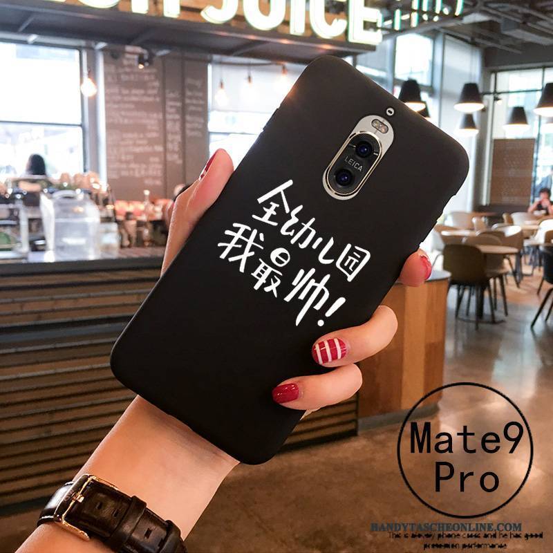 Hülle Huawei Mate 9 Pro Weiche Liebhaber Schwarz, Case Huawei Mate 9 Pro Schutz Trend Weiß