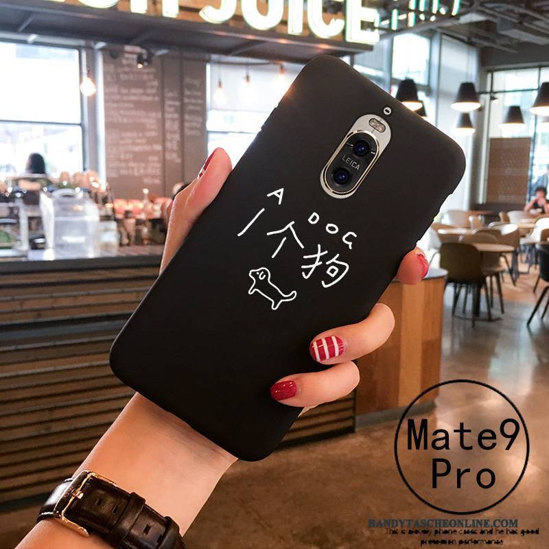 Hülle Huawei Mate 9 Pro Weiche Liebhaber Schwarz, Case Huawei Mate 9 Pro Schutz Trend Weiß