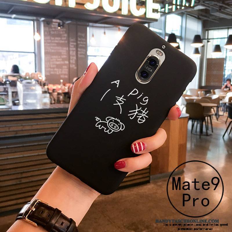 Hülle Huawei Mate 9 Pro Weiche Liebhaber Schwarz, Case Huawei Mate 9 Pro Schutz Trend Weiß