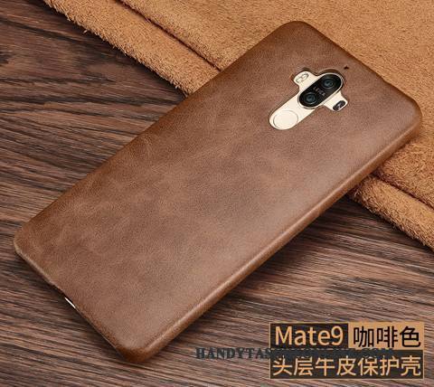 Hülle Huawei Mate 9 Schutz Ring Nubuck, Case Huawei Mate 9 Leder Schnalle Handyhüllen