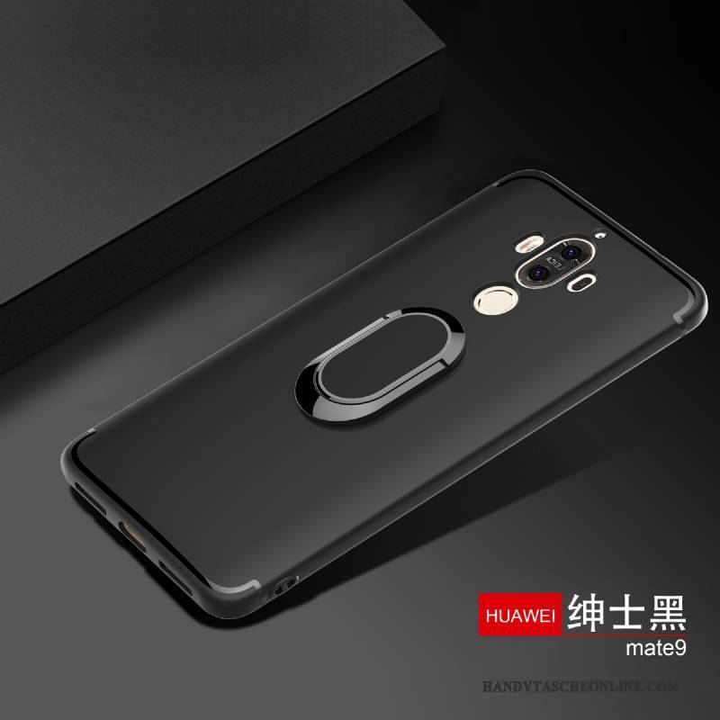 Hülle Huawei Mate 9 Schutz Schwarz Ring, Case Huawei Mate 9 Schlank Handyhüllen