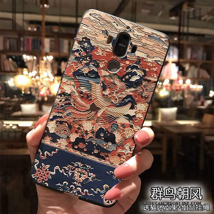 Hülle Huawei Mate 9 Silikon Handyhüllen Gelb, Case Huawei Mate 9 Hängende Verzierungen Chinesische Art