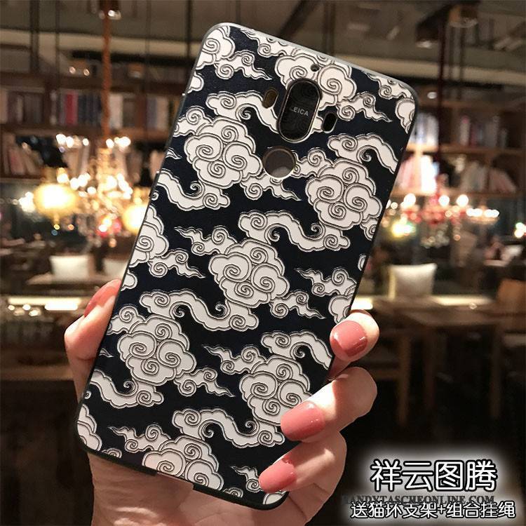 Hülle Huawei Mate 9 Silikon Handyhüllen Gelb, Case Huawei Mate 9 Hängende Verzierungen Chinesische Art