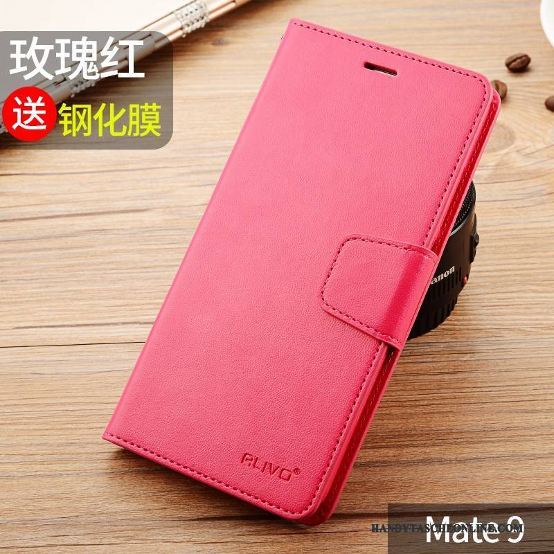 Hülle Huawei Mate 9 Silikon Handyhüllen Rot, Case Huawei Mate 9 Lederhülle