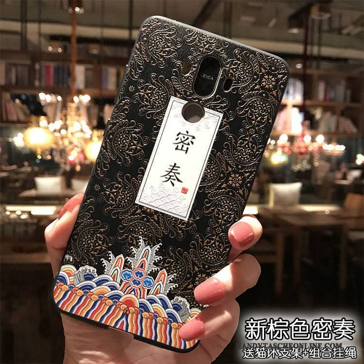 Hülle Huawei Mate 9 Silikon Rosa Handyhüllen, Case Huawei Mate 9 Hängende Verzierungen Chinesische Art