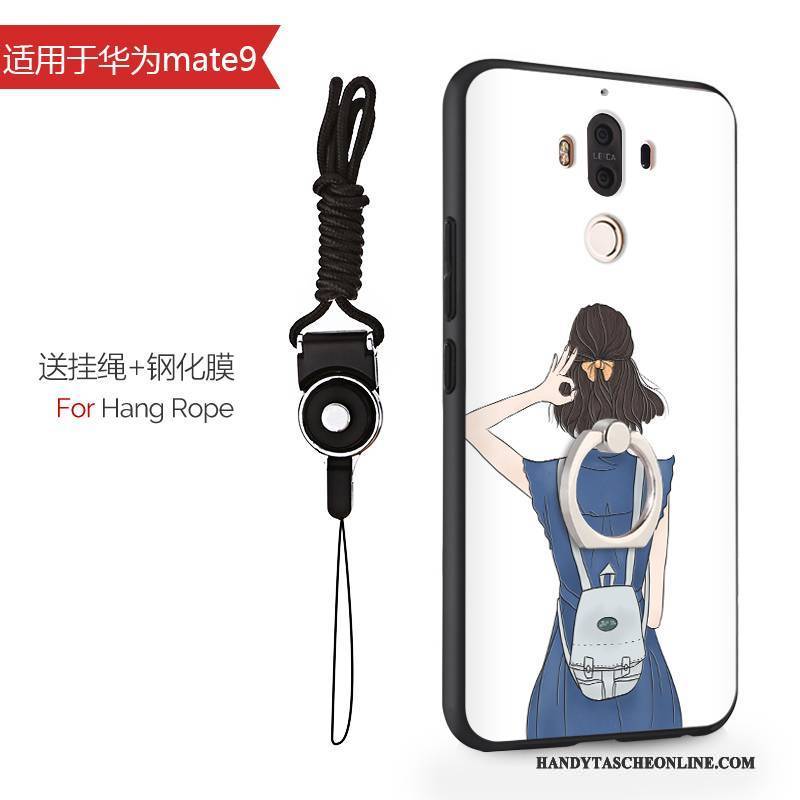 Hülle Huawei Mate 9 Taschen Anti-sturz Handyhüllen, Case Huawei Mate 9 Karikatur Hellblau Hängende Verzierungen