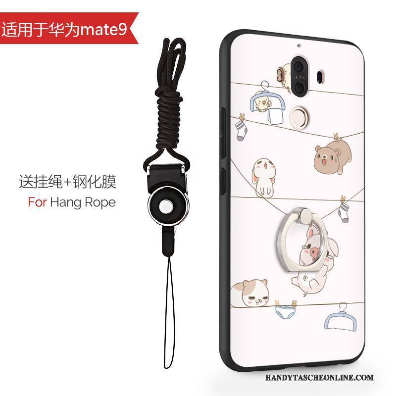 Hülle Huawei Mate 9 Taschen Anti-sturz Handyhüllen, Case Huawei Mate 9 Karikatur Hellblau Hängende Verzierungen