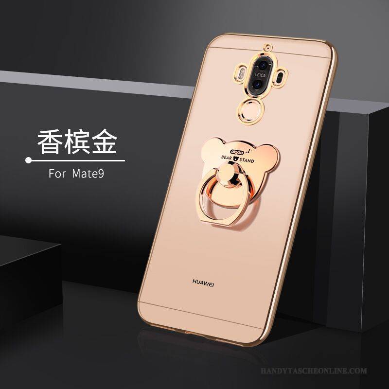 Hülle Huawei Mate 9 Weiche Schlank Handyhüllen, Case Huawei Mate 9 Silikon Gold Anti-sturz