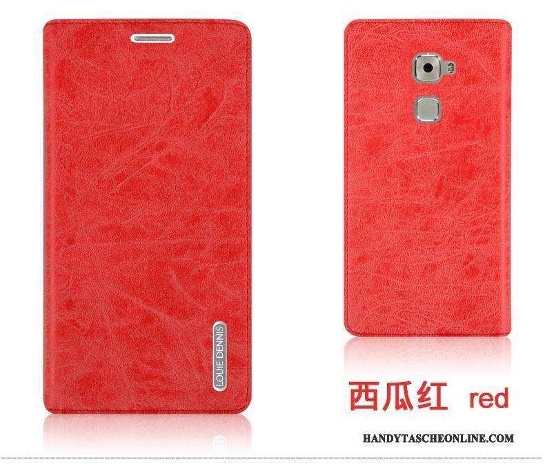 Hülle Huawei Mate S Folio Rot Haltbar, Case Huawei Mate S Lederhülle Hintere Abdeckung Anti-sturz