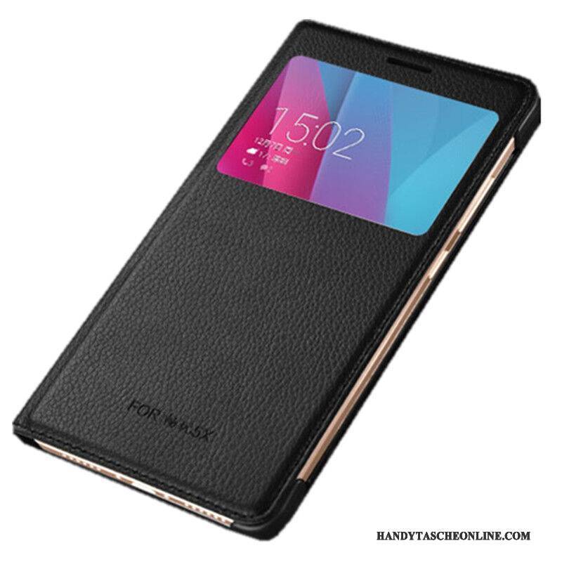 Hülle Huawei Mate S Lederhülle Grau Handyhüllen, Case Huawei Mate S Folio