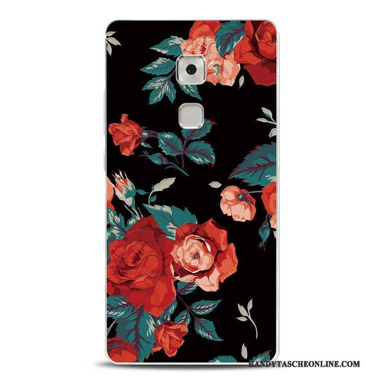 Hülle Huawei Mate S Prägung Persönlichkeit Blumen, Case Huawei Mate S Silikon Grün Handyhüllen