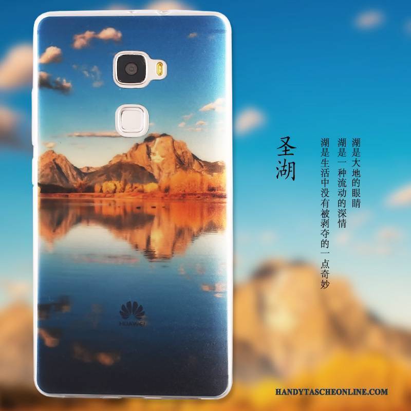 Hülle Huawei Mate S Schutz Landschaft Blau, Case Huawei Mate S Karikatur Handyhüllen