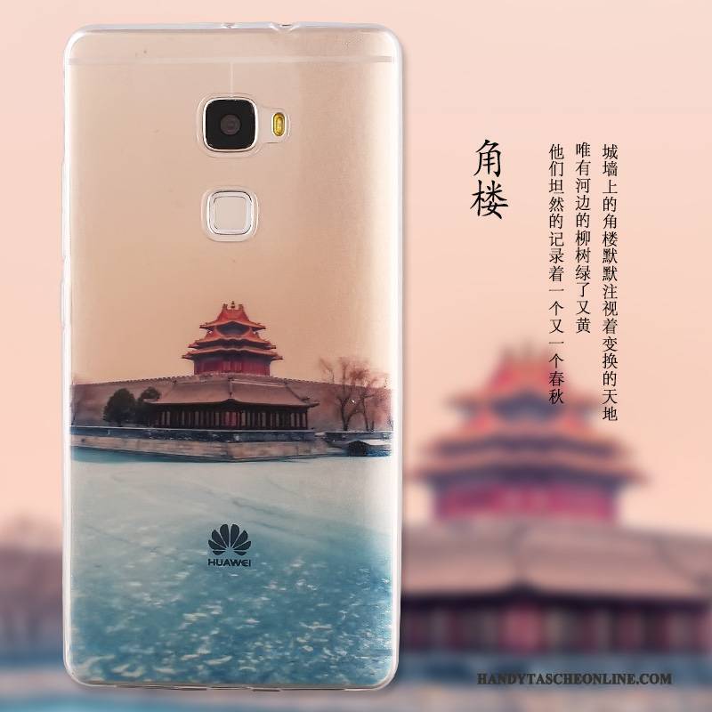 Hülle Huawei Mate S Schutz Landschaft Blau, Case Huawei Mate S Karikatur Handyhüllen