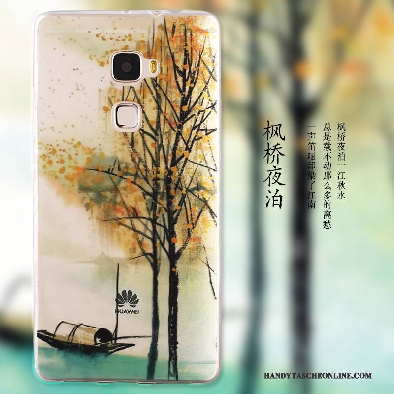 Hülle Huawei Mate S Schutz Landschaft Blau, Case Huawei Mate S Karikatur Handyhüllen