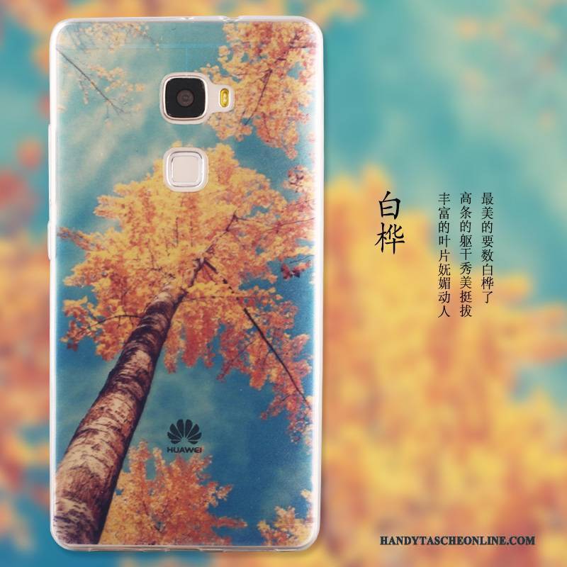 Hülle Huawei Mate S Schutz Landschaft Blau, Case Huawei Mate S Karikatur Handyhüllen