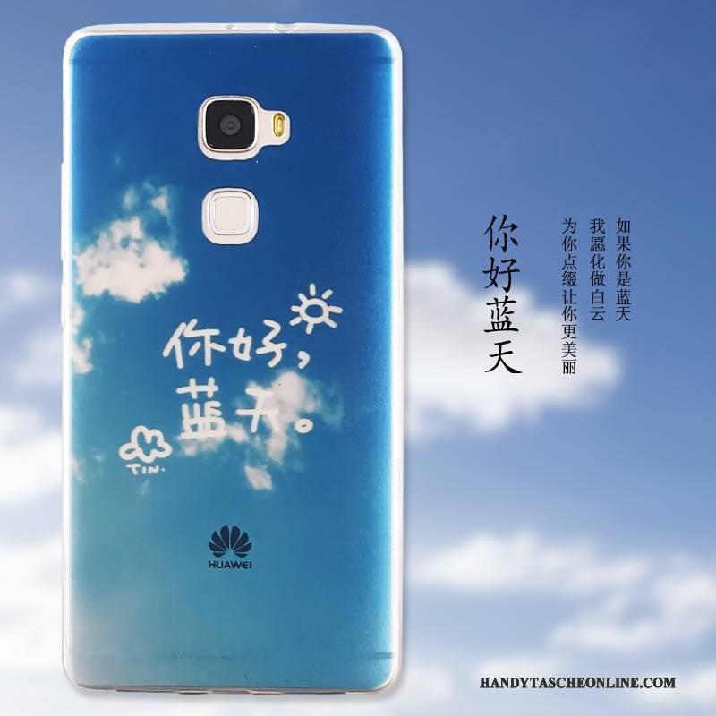 Hülle Huawei Mate S Schutz Landschaft Blau, Case Huawei Mate S Karikatur Handyhüllen