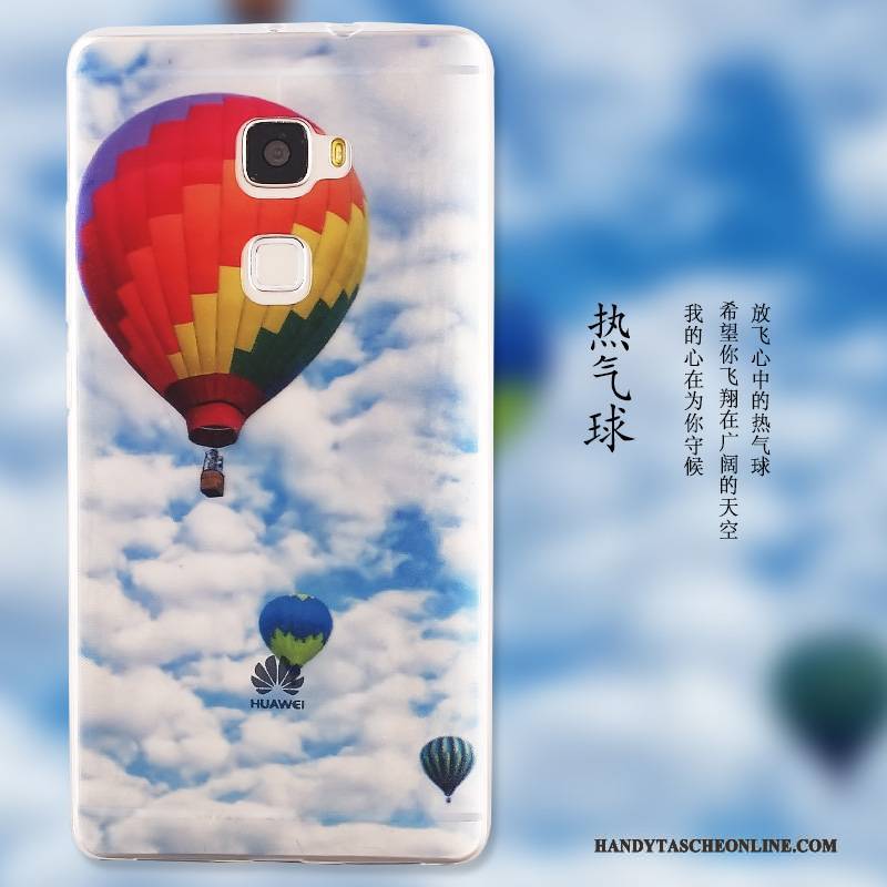 Hülle Huawei Mate S Schutz Landschaft Blau, Case Huawei Mate S Karikatur Handyhüllen