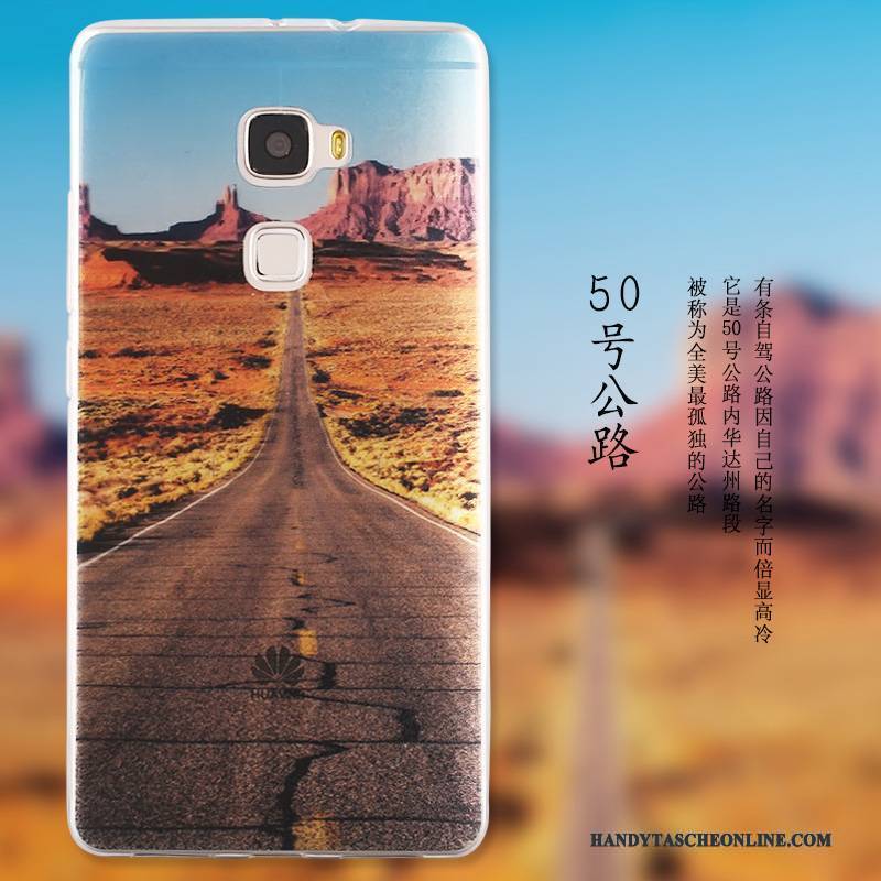 Hülle Huawei Mate S Schutz Landschaft Blau, Case Huawei Mate S Karikatur Handyhüllen