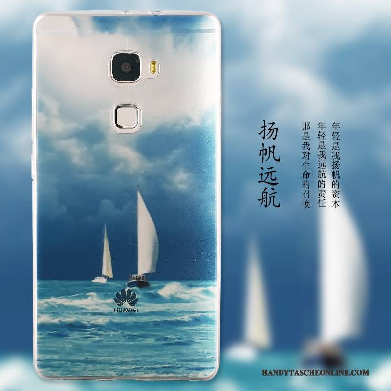 Hülle Huawei Mate S Schutz Landschaft Blau, Case Huawei Mate S Karikatur Handyhüllen