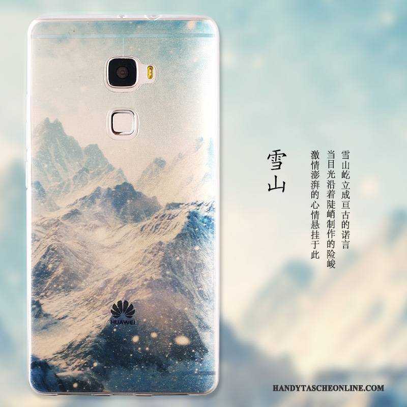 Hülle Huawei Mate S Schutz Landschaft Blau, Case Huawei Mate S Karikatur Handyhüllen