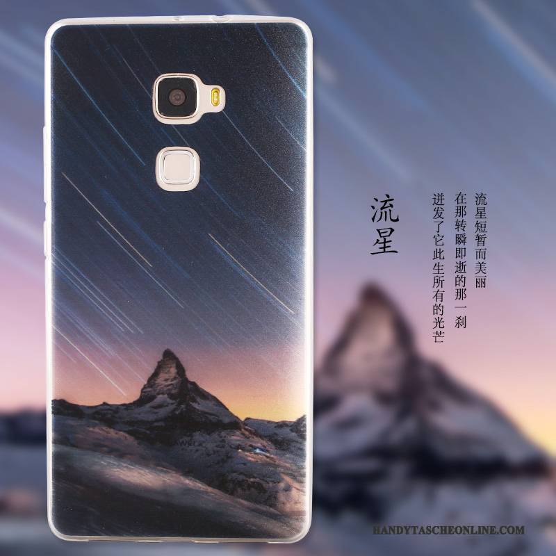 Hülle Huawei Mate S Schutz Landschaft Blau, Case Huawei Mate S Karikatur Handyhüllen