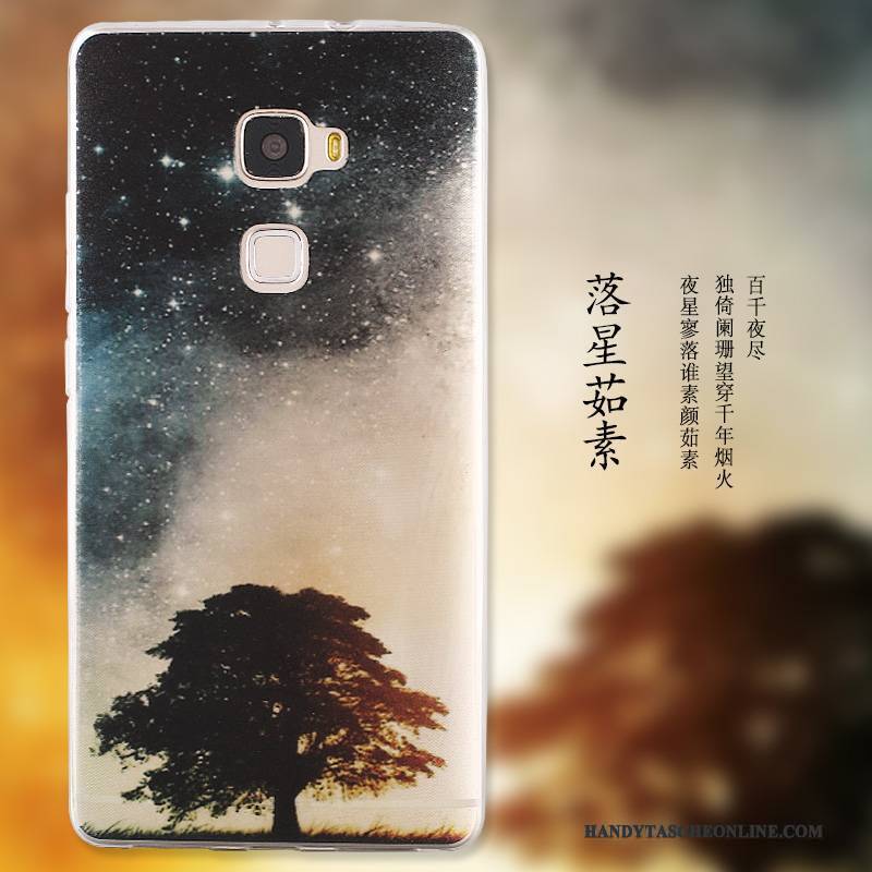 Hülle Huawei Mate S Schutz Landschaft Blau, Case Huawei Mate S Karikatur Handyhüllen