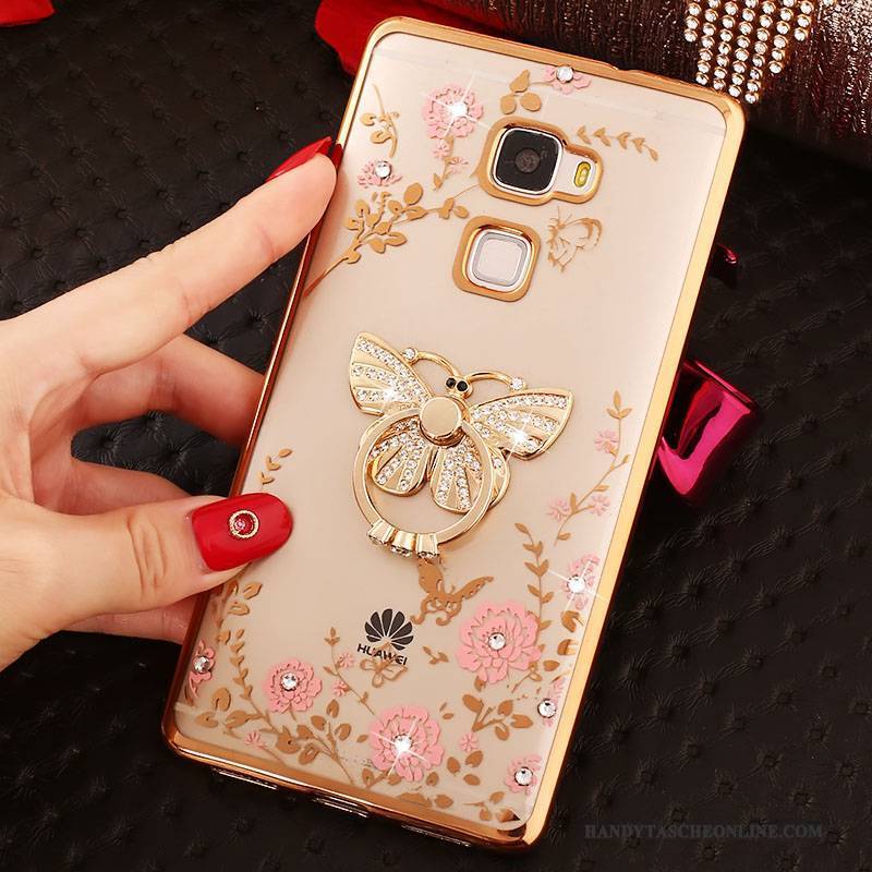 Hülle Huawei Mate S Silikon Handyhüllen Gold, Case Huawei Mate S Strass