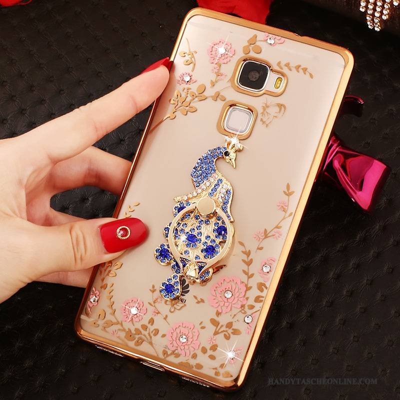 Hülle Huawei Mate S Silikon Handyhüllen Gold, Case Huawei Mate S Strass