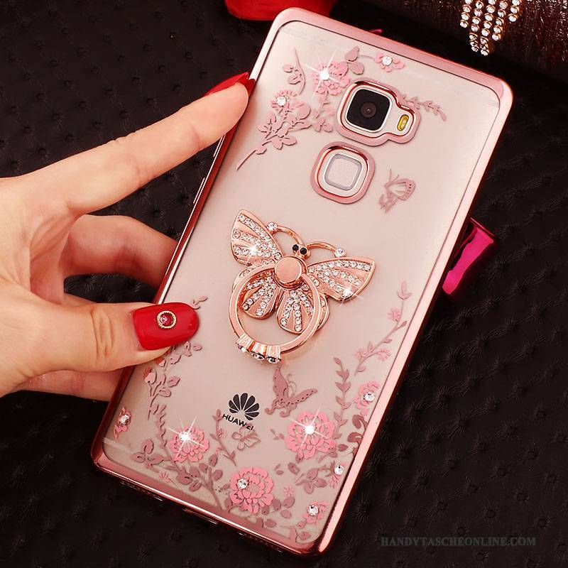 Hülle Huawei Mate S Silikon Handyhüllen Gold, Case Huawei Mate S Strass