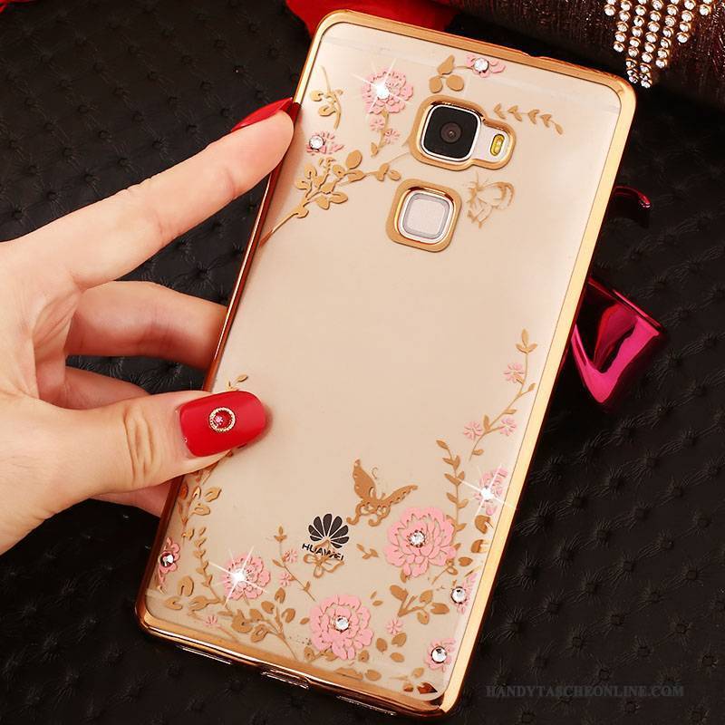 Hülle Huawei Mate S Silikon Handyhüllen Gold, Case Huawei Mate S Strass