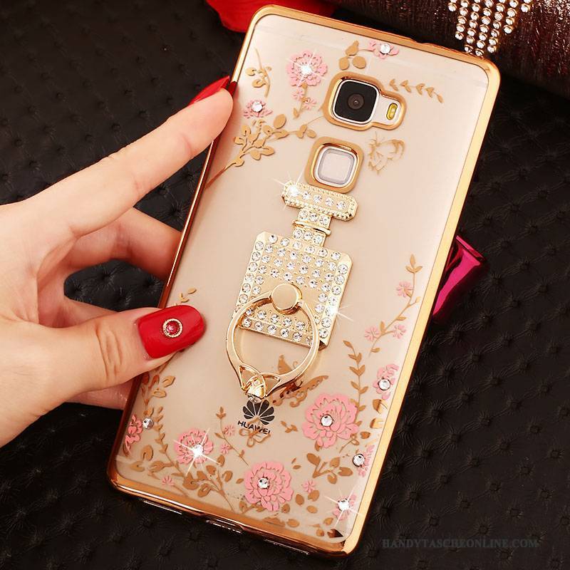 Hülle Huawei Mate S Silikon Handyhüllen Gold, Case Huawei Mate S Strass