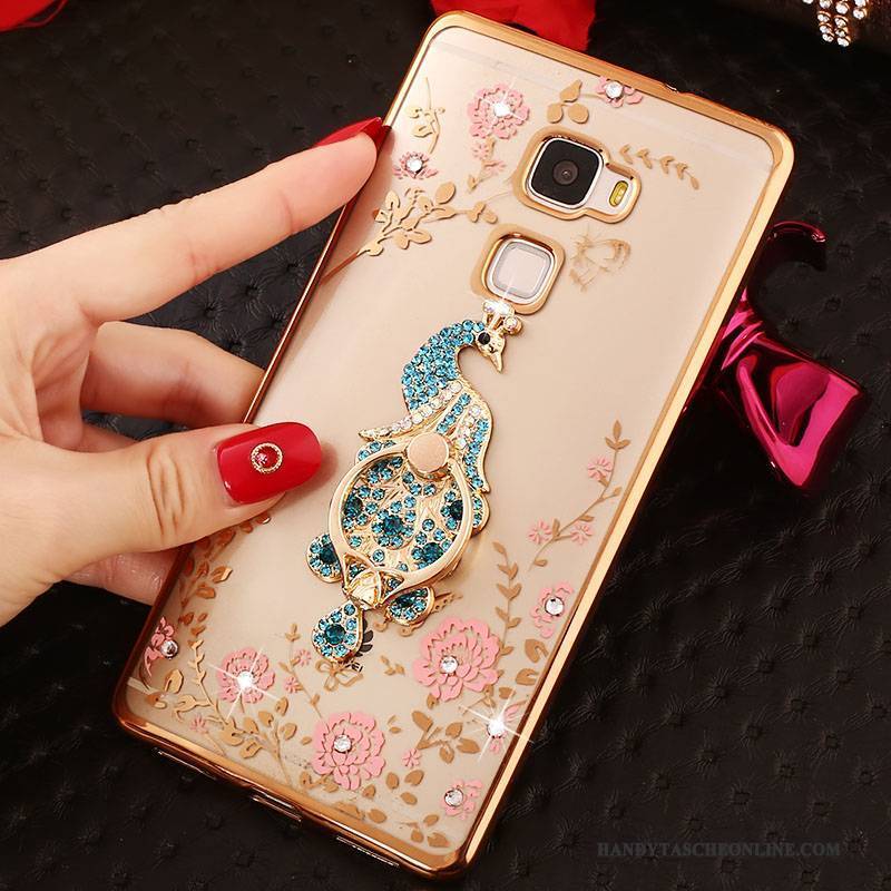 Hülle Huawei Mate S Silikon Handyhüllen Gold, Case Huawei Mate S Strass