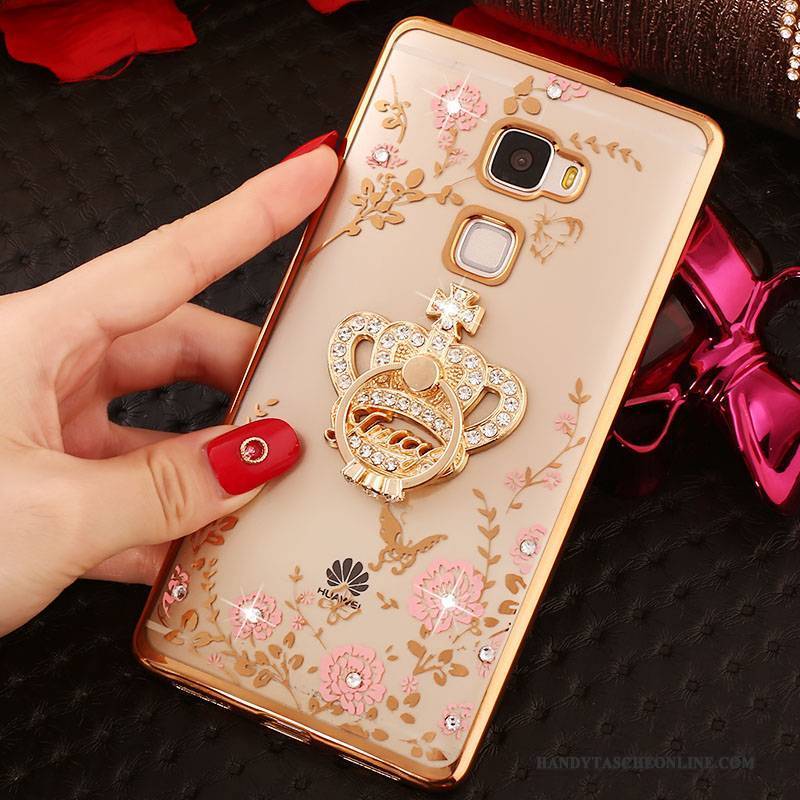 Hülle Huawei Mate S Silikon Handyhüllen Gold, Case Huawei Mate S Strass