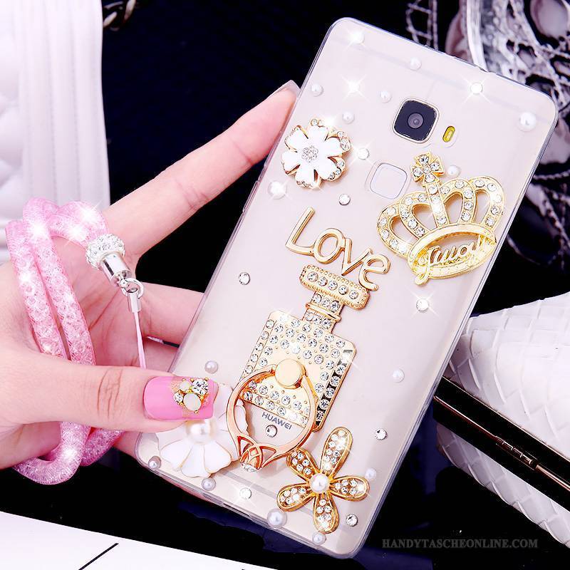 Hülle Huawei Mate S Weiche Handyhüllen Gold, Case Huawei Mate S Strass Anti-sturz Trend