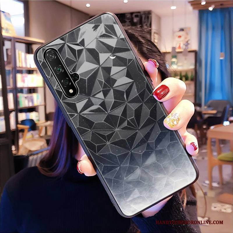 Hülle Huawei Nova 5t Diamantform Schwarz, Case Huawei Nova 5t Netto Rot Trendmarke