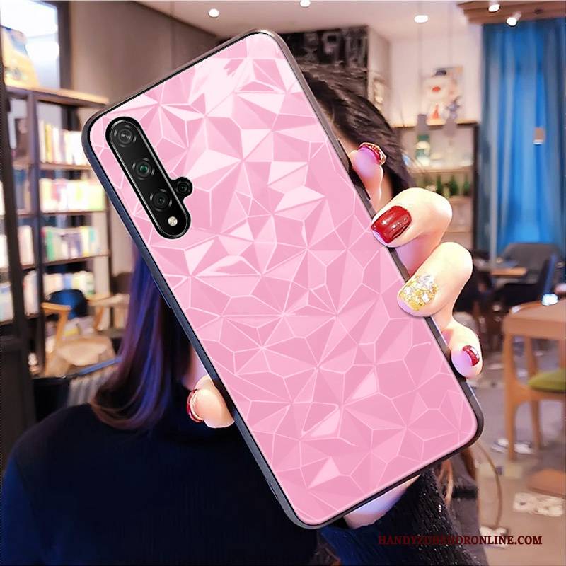 Hülle Huawei Nova 5t Diamantform Schwarz, Case Huawei Nova 5t Netto Rot Trendmarke