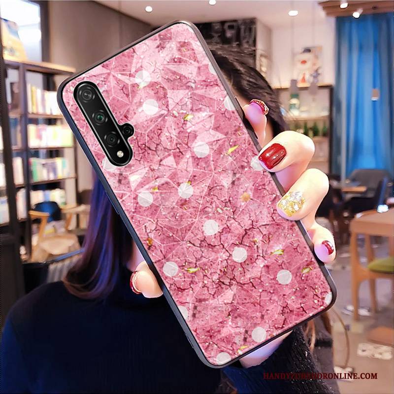 Hülle Huawei Nova 5t Diamantform Schwarz, Case Huawei Nova 5t Netto Rot Trendmarke