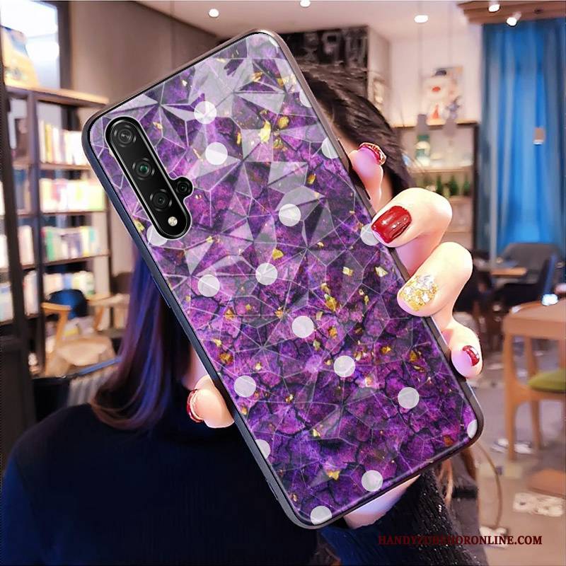 Hülle Huawei Nova 5t Diamantform Schwarz, Case Huawei Nova 5t Netto Rot Trendmarke