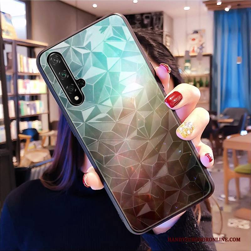 Hülle Huawei Nova 5t Diamantform Schwarz, Case Huawei Nova 5t Netto Rot Trendmarke