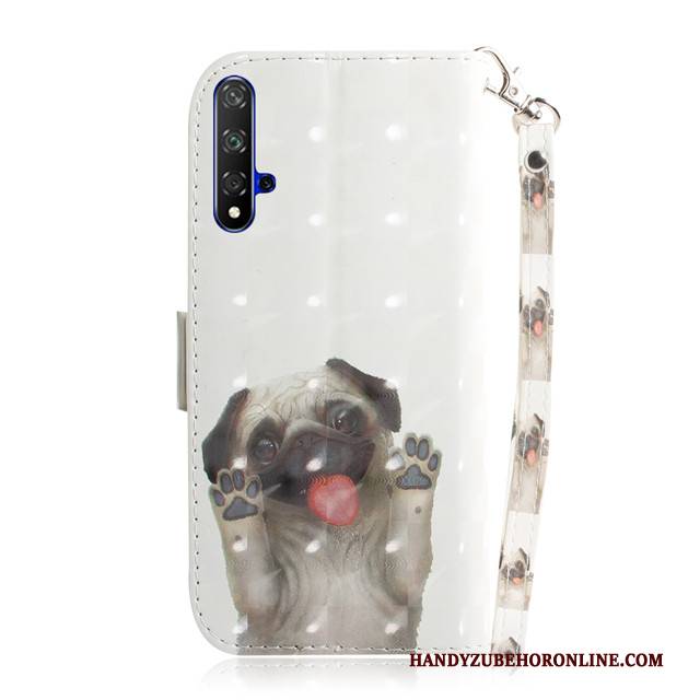 Hülle Huawei Nova 5t Folio Handyhüllen Grün, Case Huawei Nova 5t Karikatur Nette Anti-sturz