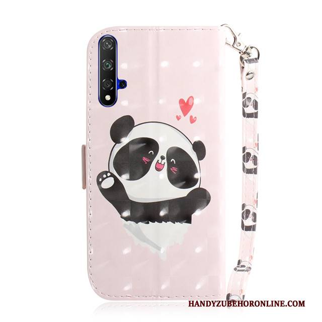 Hülle Huawei Nova 5t Folio Handyhüllen Grün, Case Huawei Nova 5t Karikatur Nette Anti-sturz