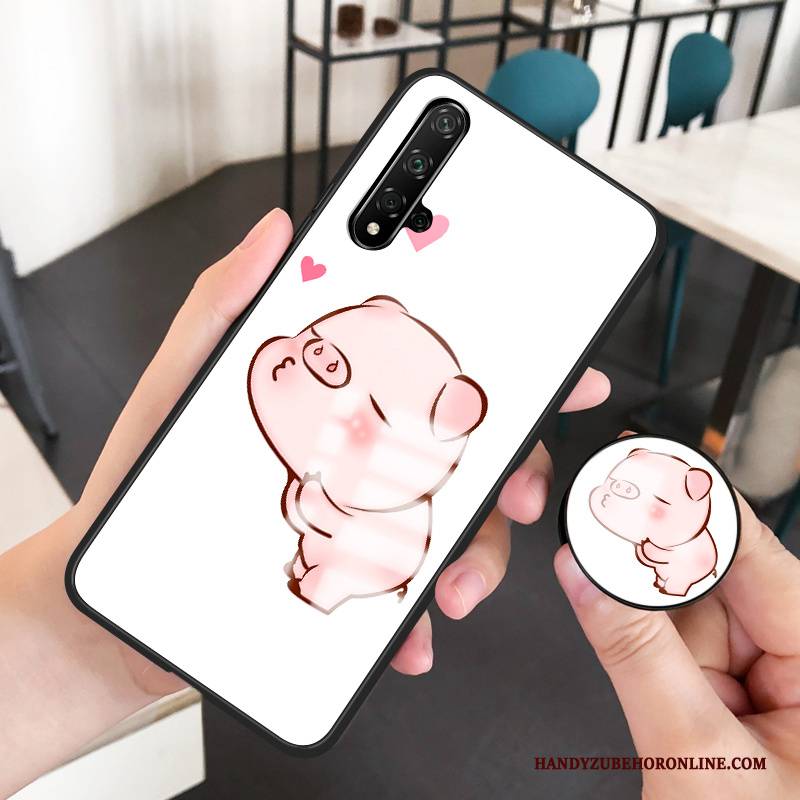 Hülle Huawei Nova 5t Karikatur Netto Rot Weiß, Case Huawei Nova 5t Kreativ Glas Trendmarke