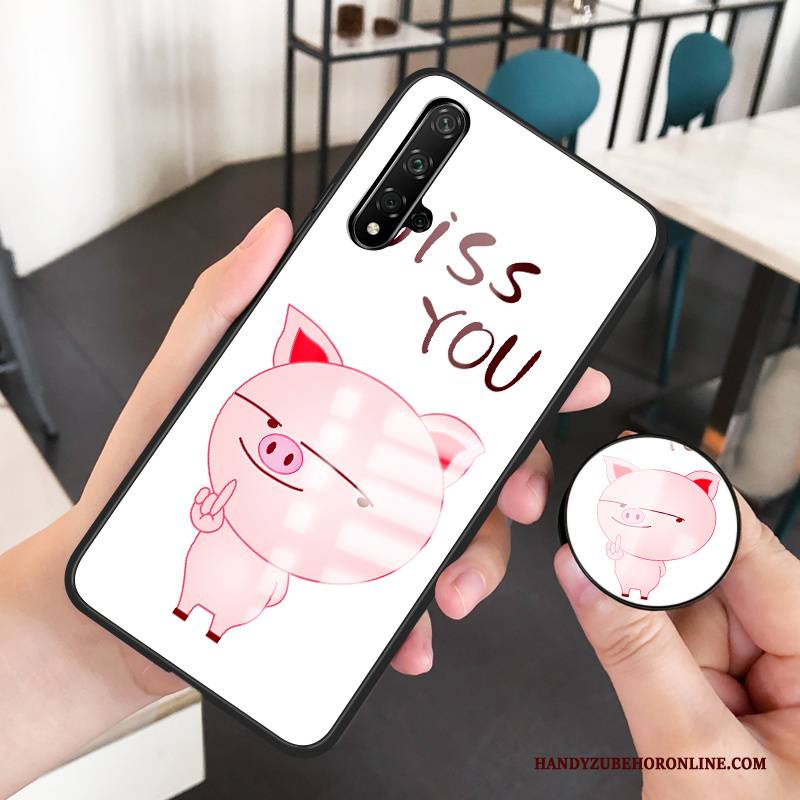 Hülle Huawei Nova 5t Karikatur Netto Rot Weiß, Case Huawei Nova 5t Kreativ Glas Trendmarke