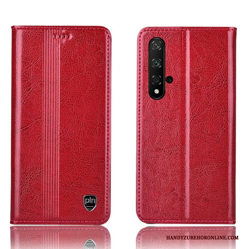 Hülle Huawei Nova 5t Leder Anti-sturz Schwarz, Case Huawei Nova 5t Folio Handyhüllen