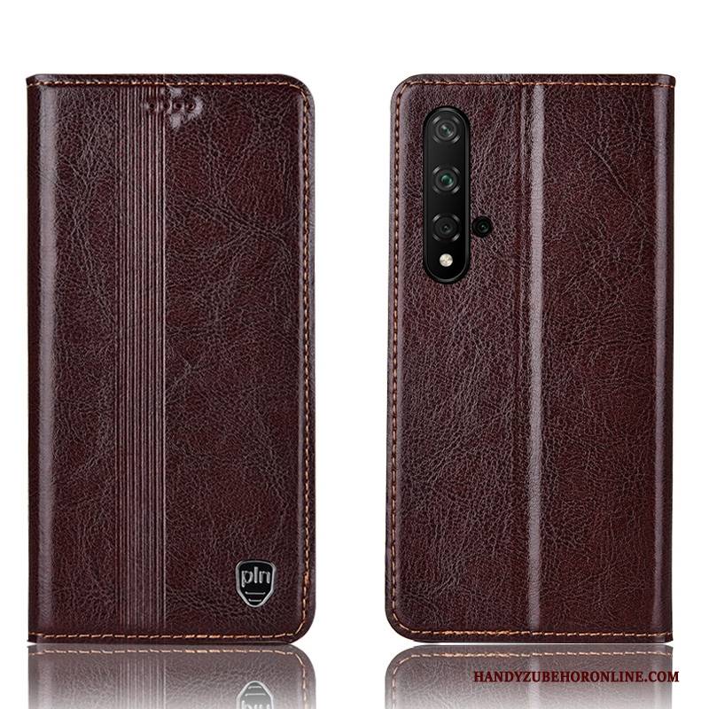 Hülle Huawei Nova 5t Leder Anti-sturz Schwarz, Case Huawei Nova 5t Folio Handyhüllen