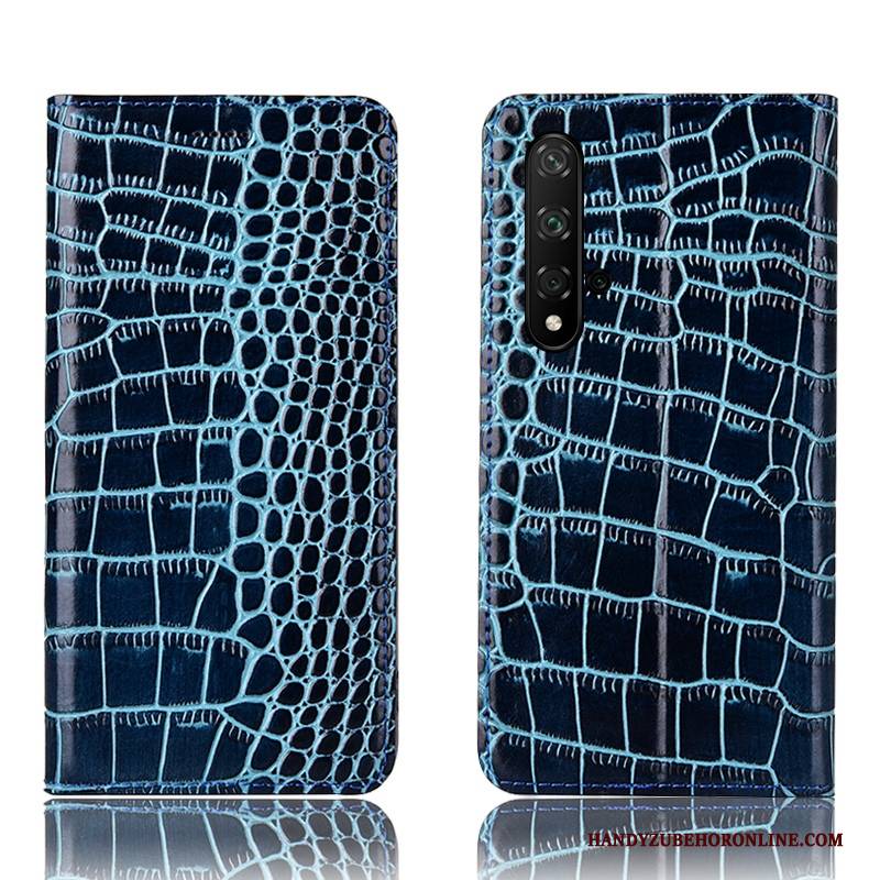 Hülle Huawei Nova 5t Lederhülle Blau Handyhüllen, Case Huawei Nova 5t Schutz Anti-sturz