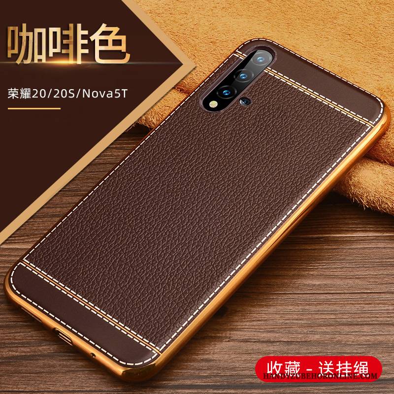 Hülle Huawei Nova 5t Silikon Muster Dünne, Case Huawei Nova 5t Leder Schwarz Anti-sturz